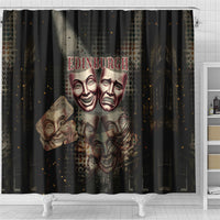 Edinburgh Fringe Shower Curtain Scotland Fringe Arts Comedy Tragedy Masks Castle Moon