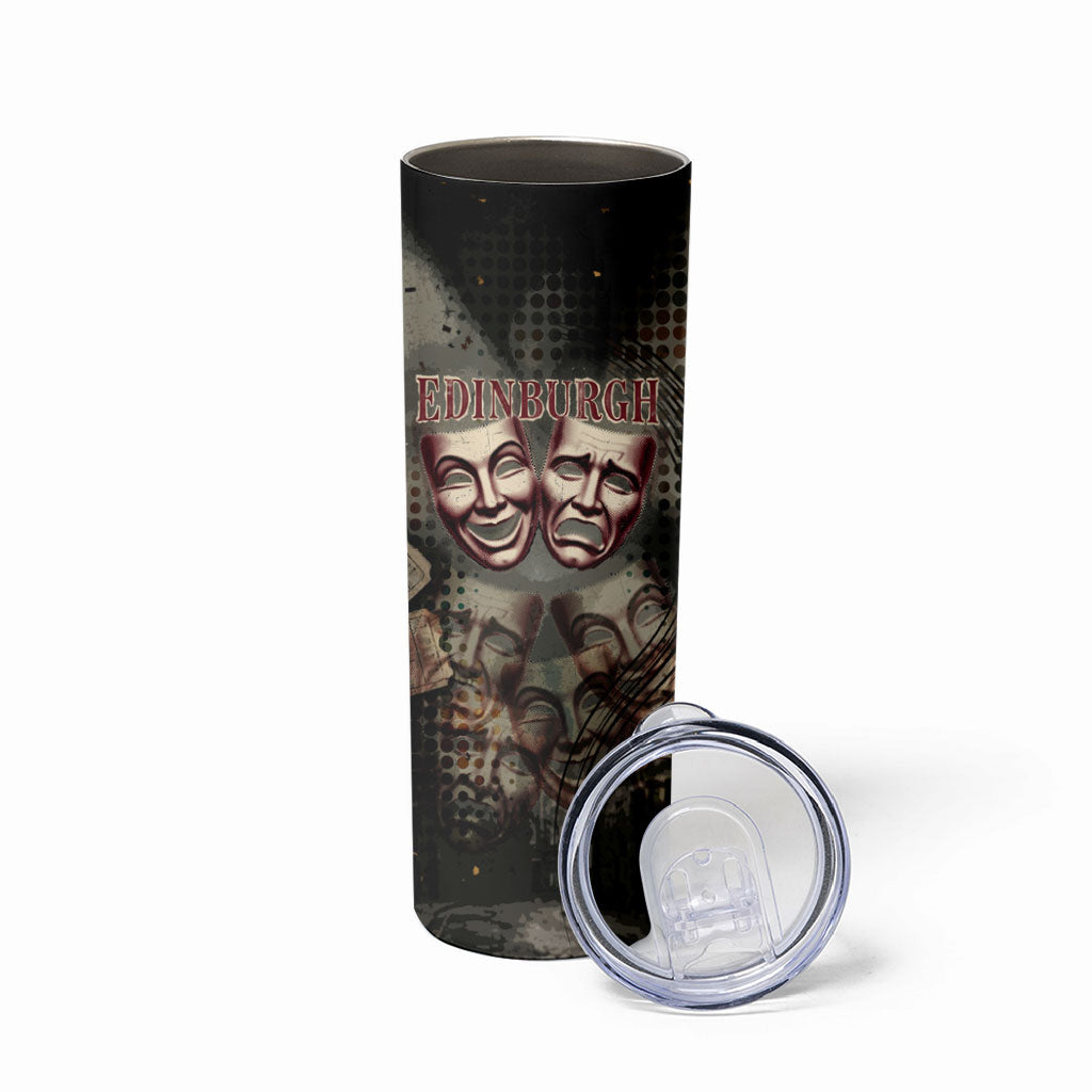 Edinburgh Fringe Skinny Tumbler Scotland Fringe Arts Comedy Tragedy Masks Castle Moon
