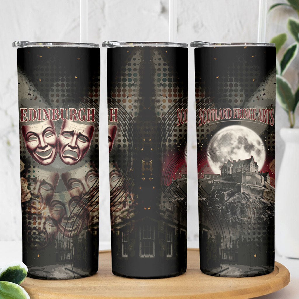 Edinburgh Fringe Skinny Tumbler Scotland Fringe Arts Comedy Tragedy Masks Castle Moon