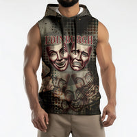 Edinburgh Fringe Sleeveless Hoodie Scotland Fringe Arts Comedy Tragedy Masks Castle Moon
