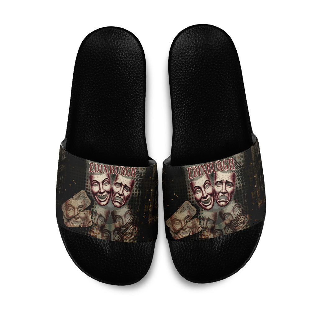 Edinburgh Fringe Slide Sandals Scotland Fringe Arts Comedy Tragedy Masks Castle Moon