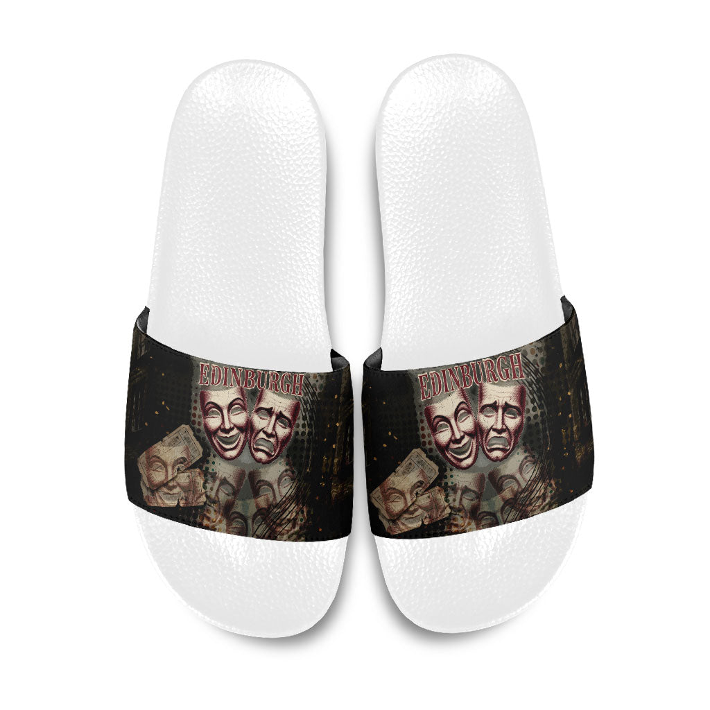 Edinburgh Fringe Slide Sandals Scotland Fringe Arts Comedy Tragedy Masks Castle Moon