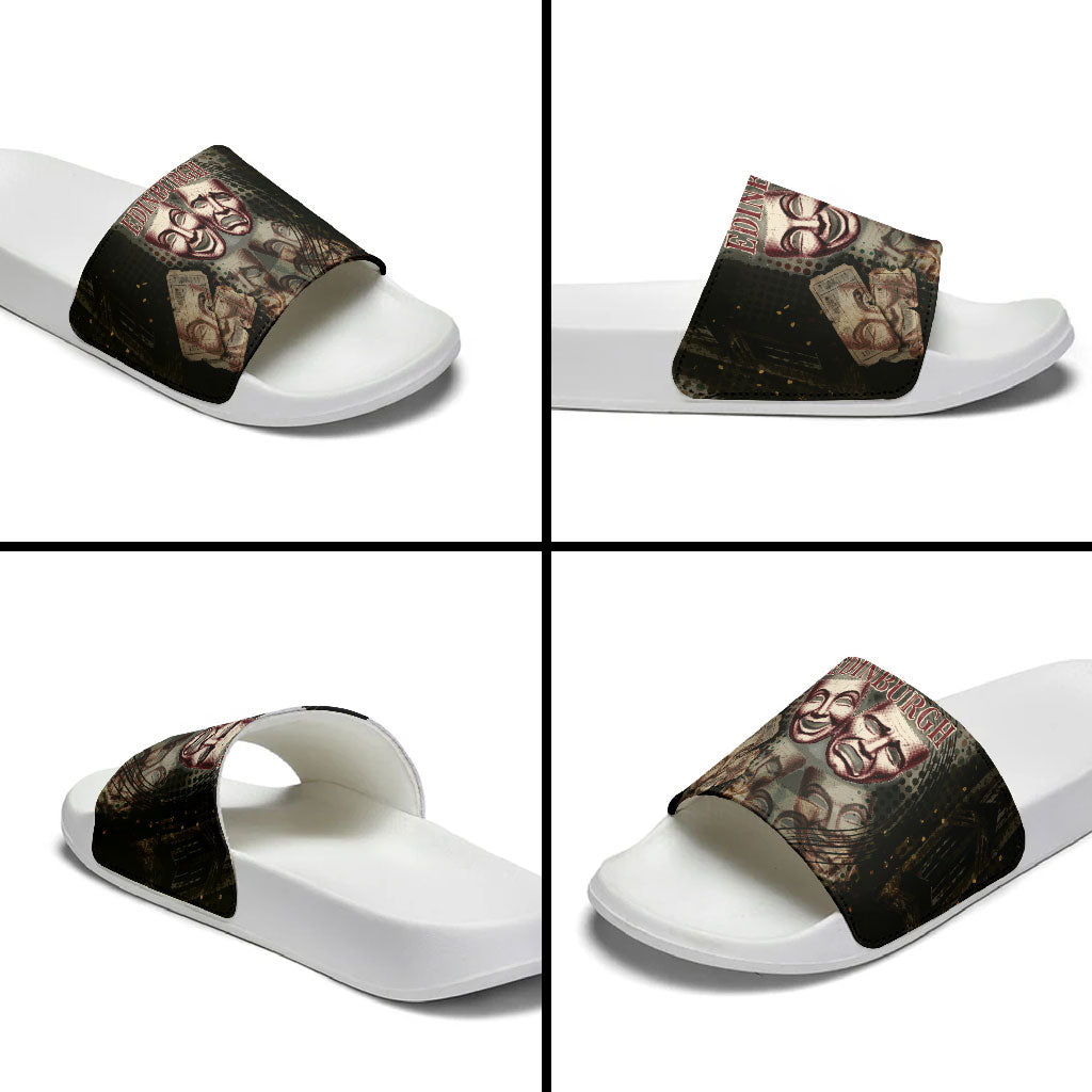 Edinburgh Fringe Slide Sandals Scotland Fringe Arts Comedy Tragedy Masks Castle Moon