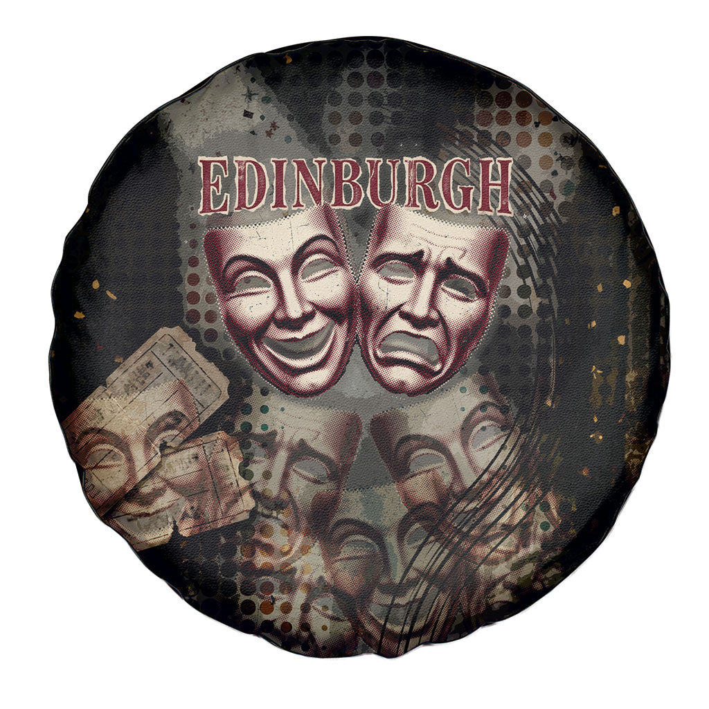 Edinburgh Fringe Spare Tire Cover Scotland Fringe Arts Comedy Tragedy Masks Castle Moon