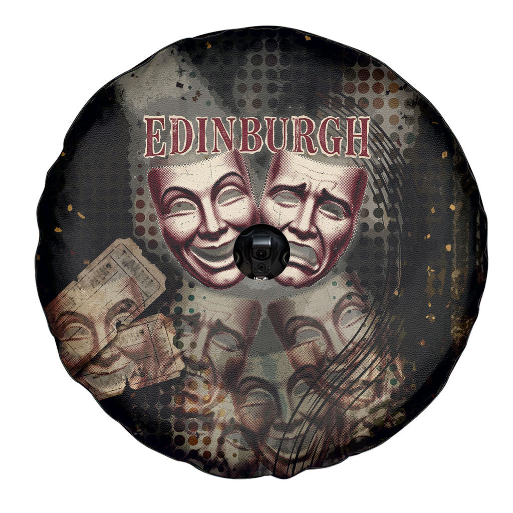 Edinburgh Fringe Spare Tire Cover Scotland Fringe Arts Comedy Tragedy Masks Castle Moon