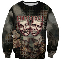Edinburgh Fringe Sweatshirt Scotland Fringe Arts Comedy Tragedy Masks Castle Moon