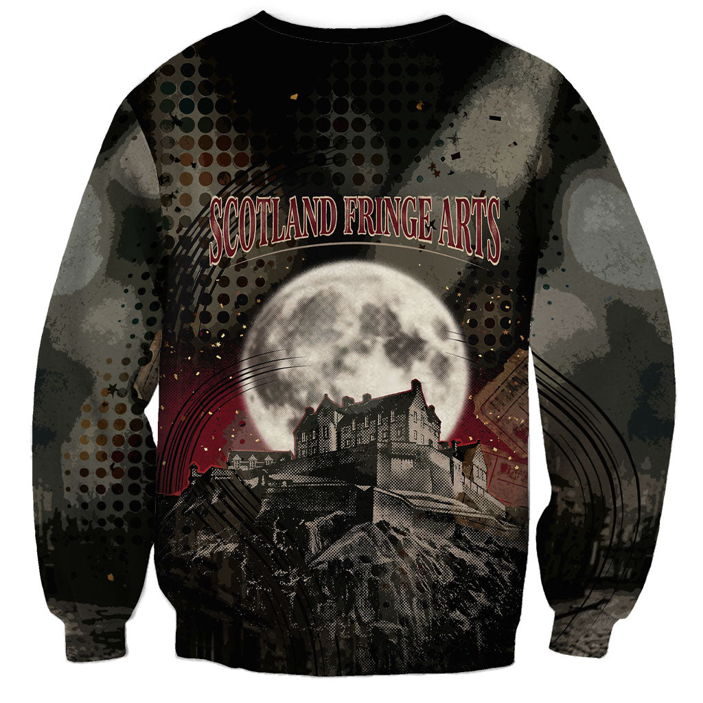 Edinburgh Fringe Sweatshirt Scotland Fringe Arts Comedy Tragedy Masks Castle Moon