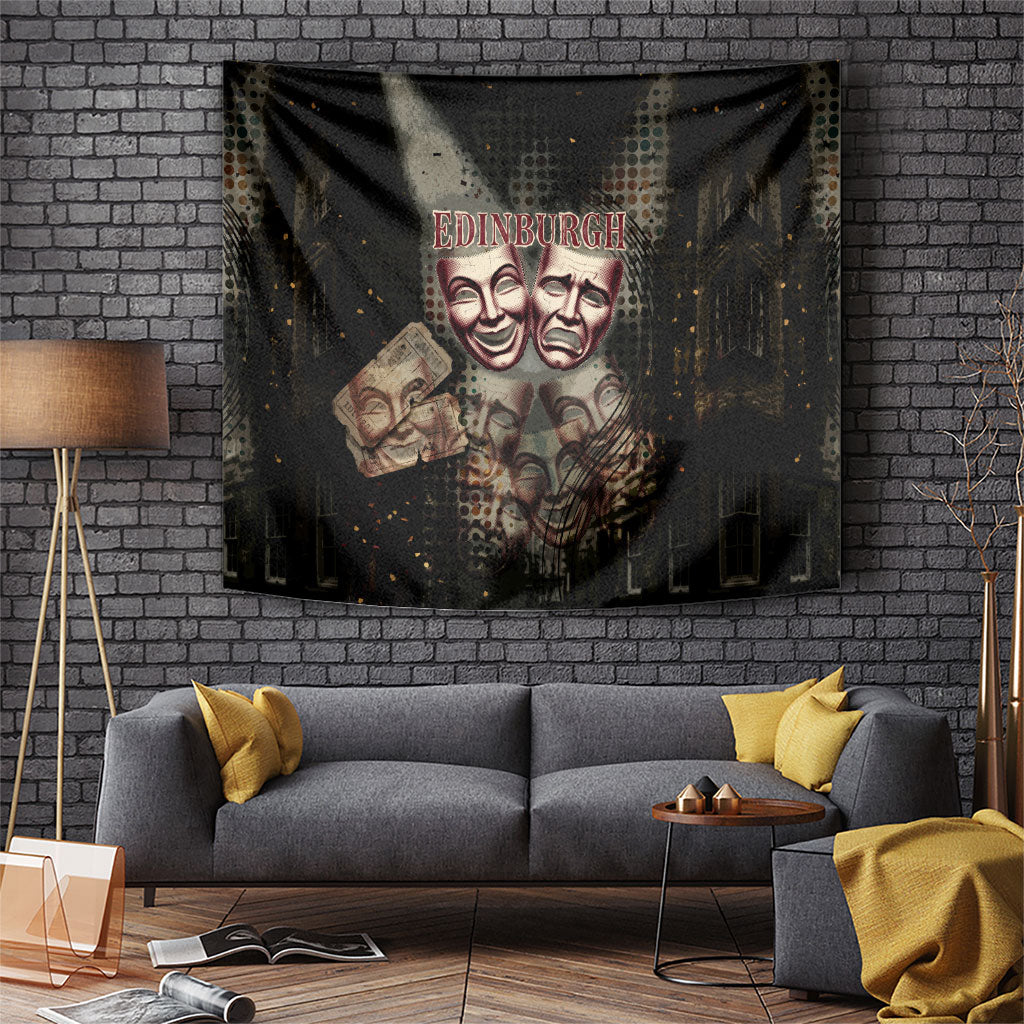 Edinburgh Fringe Tapestry Scotland Fringe Arts Comedy Tragedy Masks Castle Moon