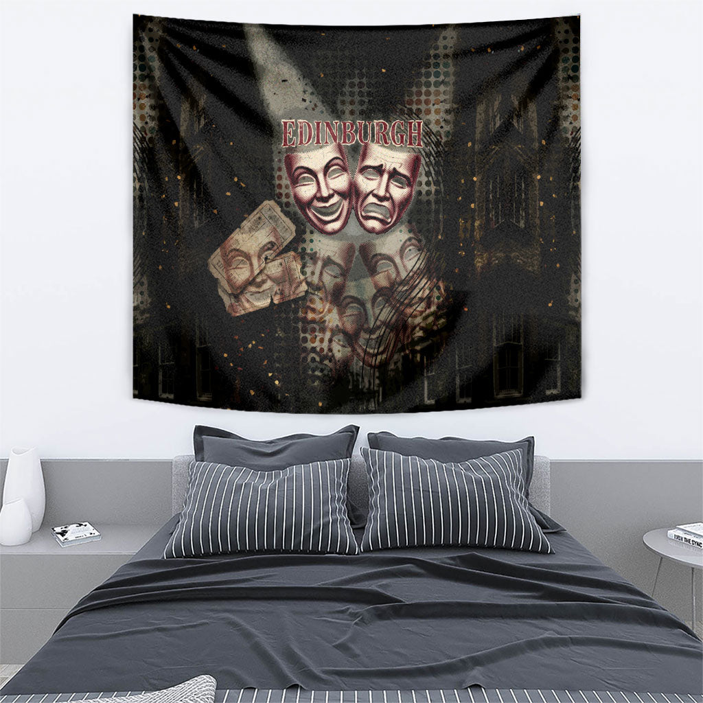 Edinburgh Fringe Tapestry Scotland Fringe Arts Comedy Tragedy Masks Castle Moon