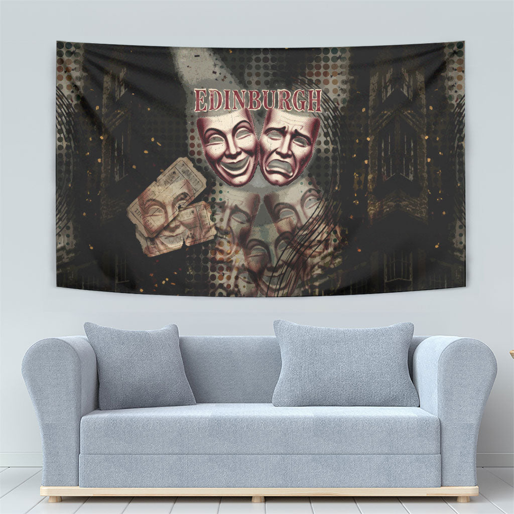 Edinburgh Fringe Tapestry Scotland Fringe Arts Comedy Tragedy Masks Castle Moon