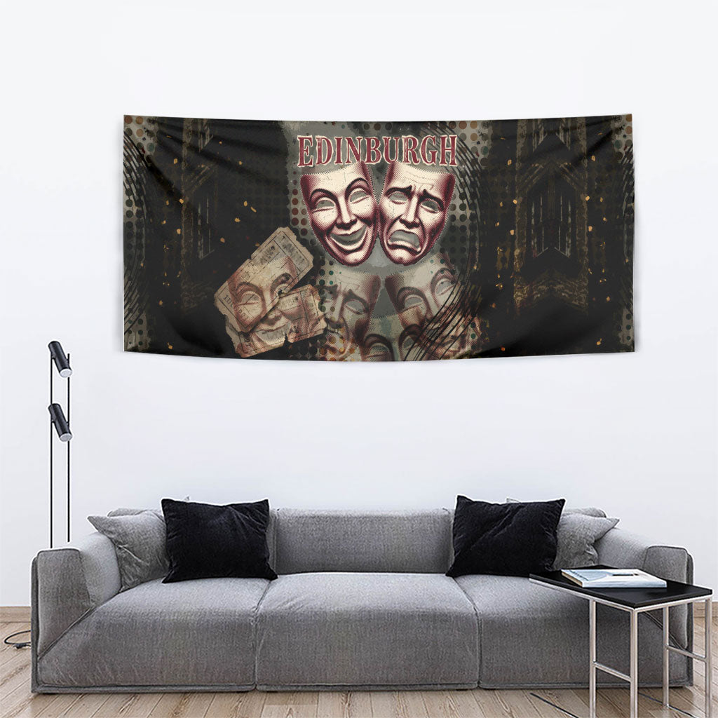 Edinburgh Fringe Tapestry Scotland Fringe Arts Comedy Tragedy Masks Castle Moon