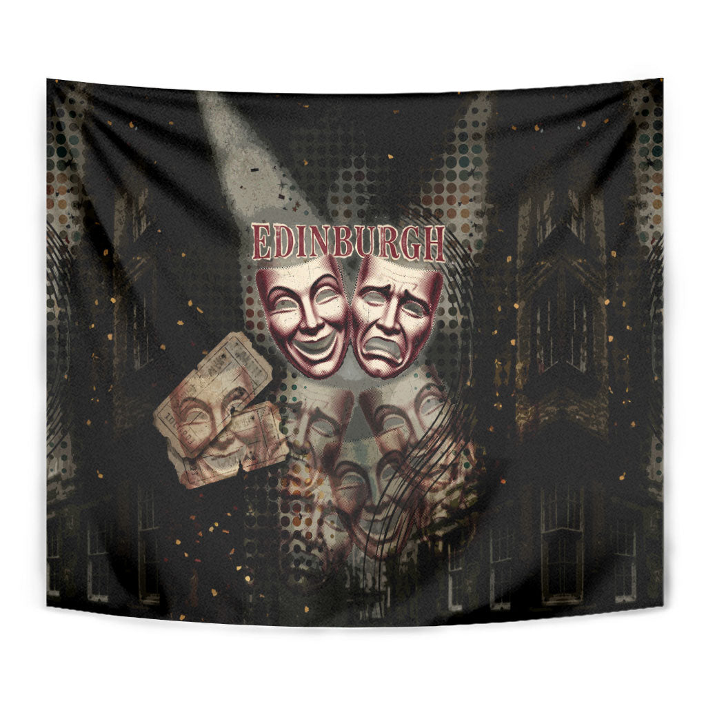 Edinburgh Fringe Tapestry Scotland Fringe Arts Comedy Tragedy Masks Castle Moon