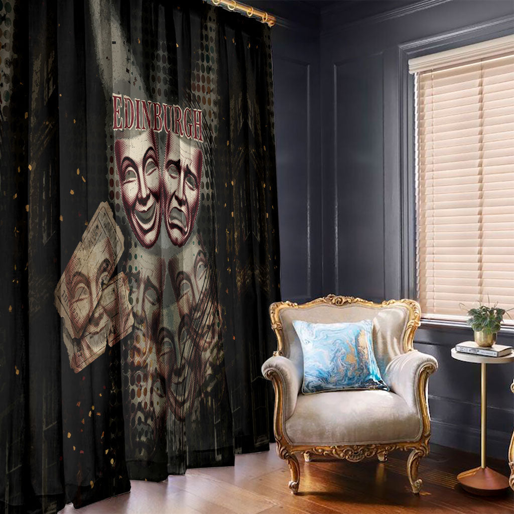 Edinburgh Fringe Window Curtain Scotland Fringe Arts Comedy Tragedy Masks Castle Moon