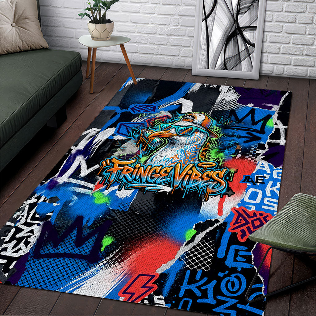 Edinburgh Fringe Festival Area Rug Fringe Vibes Graffiti Seagull Scotland Bagpipes Street Art