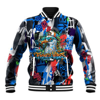Edinburgh Fringe Festival Baseball Jacket Fringe Vibes Graffiti Seagull Scotland Bagpipes Street Art