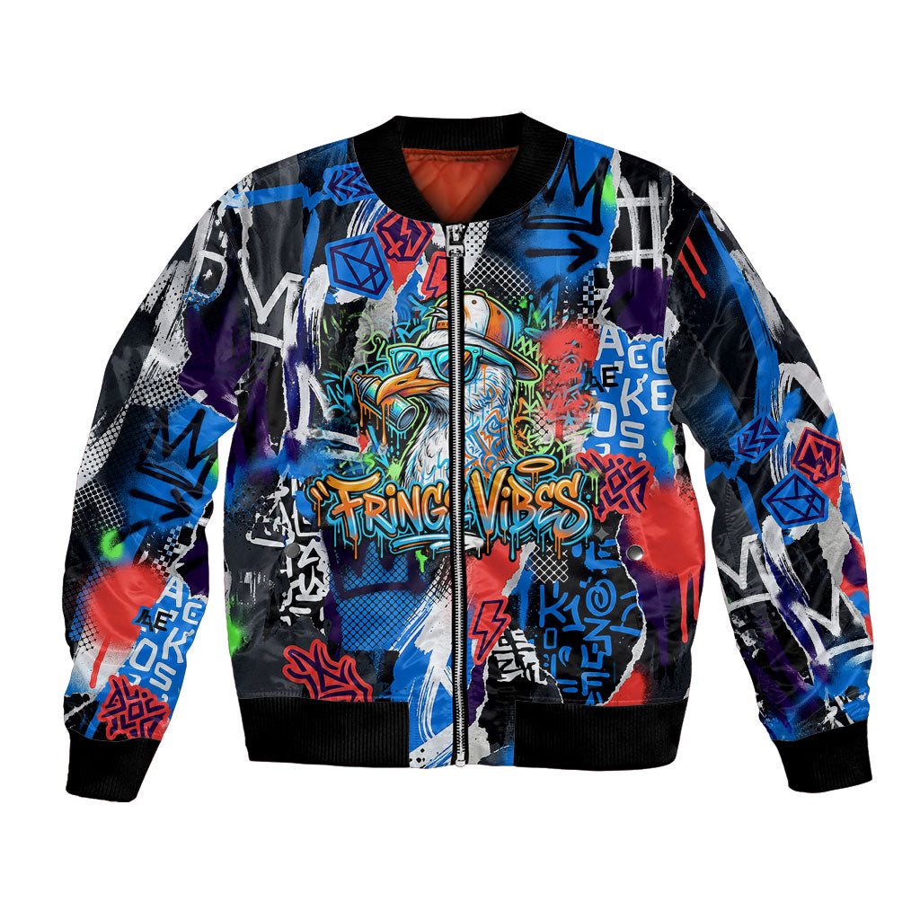 Edinburgh Fringe Festival Bomber Jacket Fringe Vibes Graffiti Seagull Scotland Bagpipes Street Art