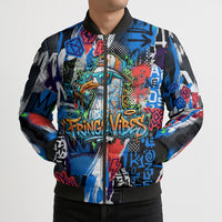 Edinburgh Fringe Festival Bomber Puffer Jacket Fringe Vibes Graffiti Seagull Scotland Bagpipes Street Art