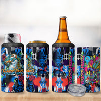 Edinburgh Fringe Festival 4 in 1 Can Cooler Tumbler Fringe Vibes Graffiti Seagull Scotland Bagpipes Street Art