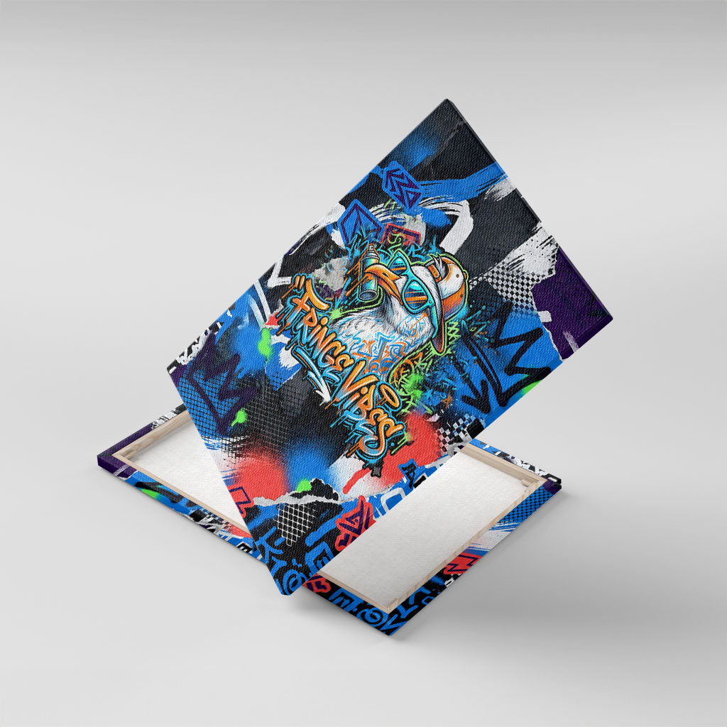 Edinburgh Fringe Festival Canvas Wall Art Fringe Vibes Graffiti Seagull Scotland Bagpipes Street Art