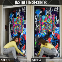 Edinburgh Fringe Festival Door Cover Fringe Vibes Graffiti Seagull Scotland Bagpipes Street Art