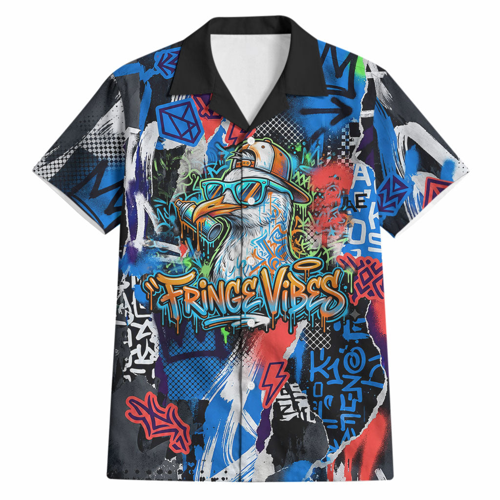 Edinburgh Fringe Festival Hawaiian Shirt Fringe Vibes Graffiti Seagull Scotland Bagpipes Street Art