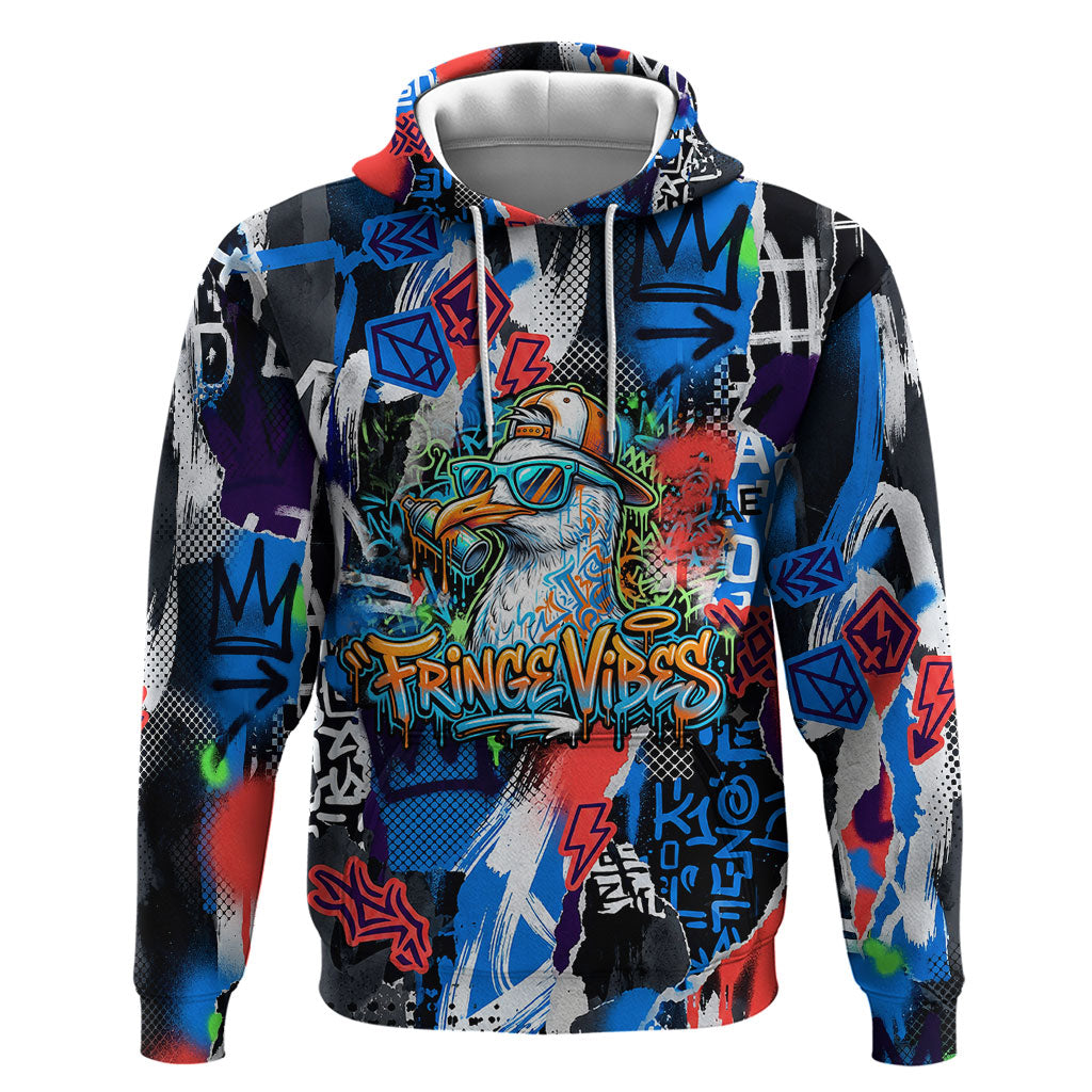 Edinburgh Fringe Festival Hoodie Fringe Vibes Graffiti Seagull Scotland Bagpipes Street Art