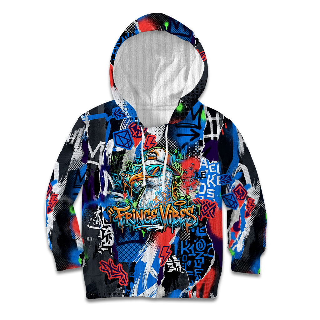 Edinburgh Fringe Festival Kid Hoodie Fringe Vibes Graffiti Seagull Scotland Bagpipes Street Art