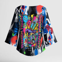 Edinburgh Fringe Festival Kimono Sleeve Blouse Fringe Vibes Graffiti Seagull Scotland Bagpipes Street Art