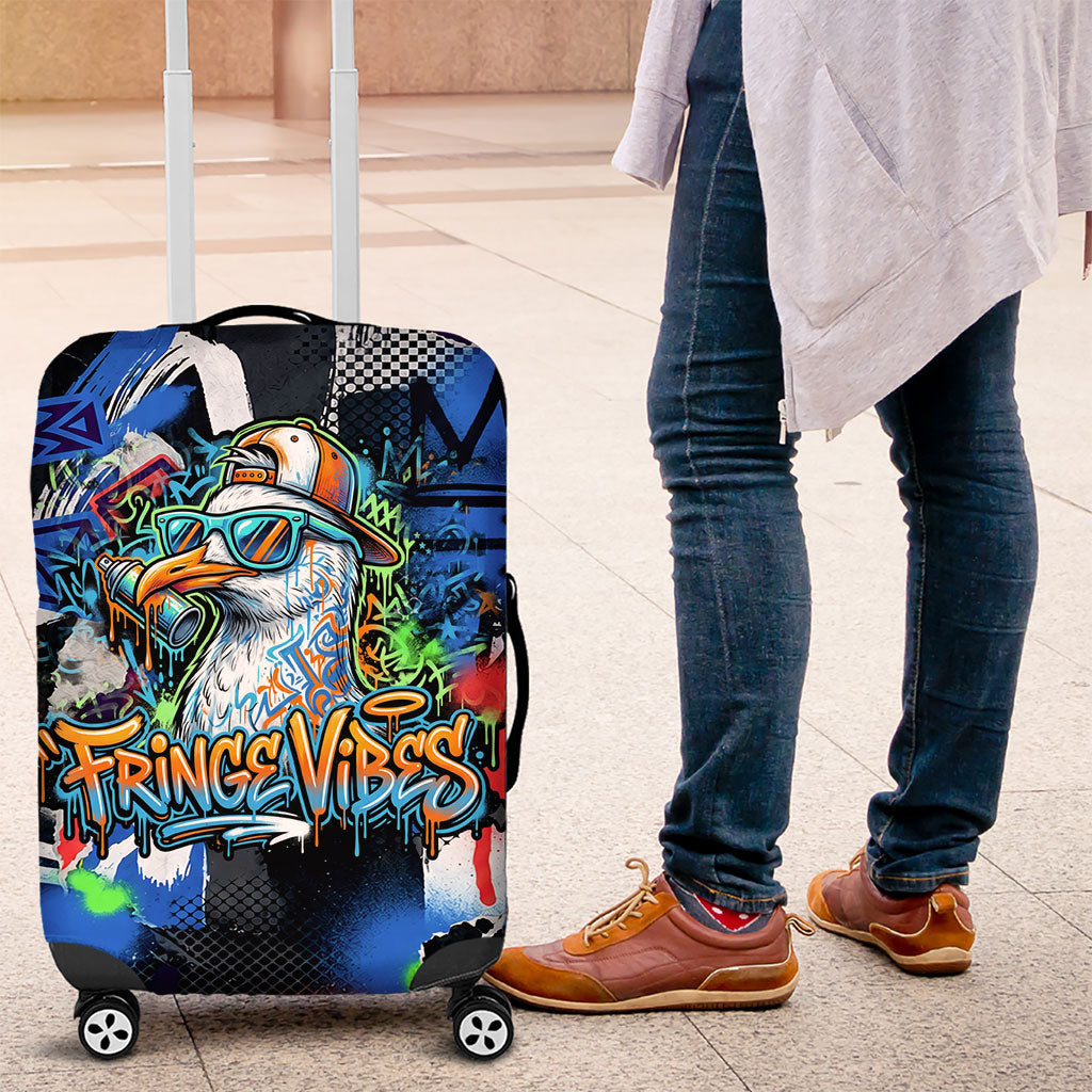 Edinburgh Fringe Festival Luggage Cover Fringe Vibes Graffiti Seagull Scotland Bagpipes Street Art
