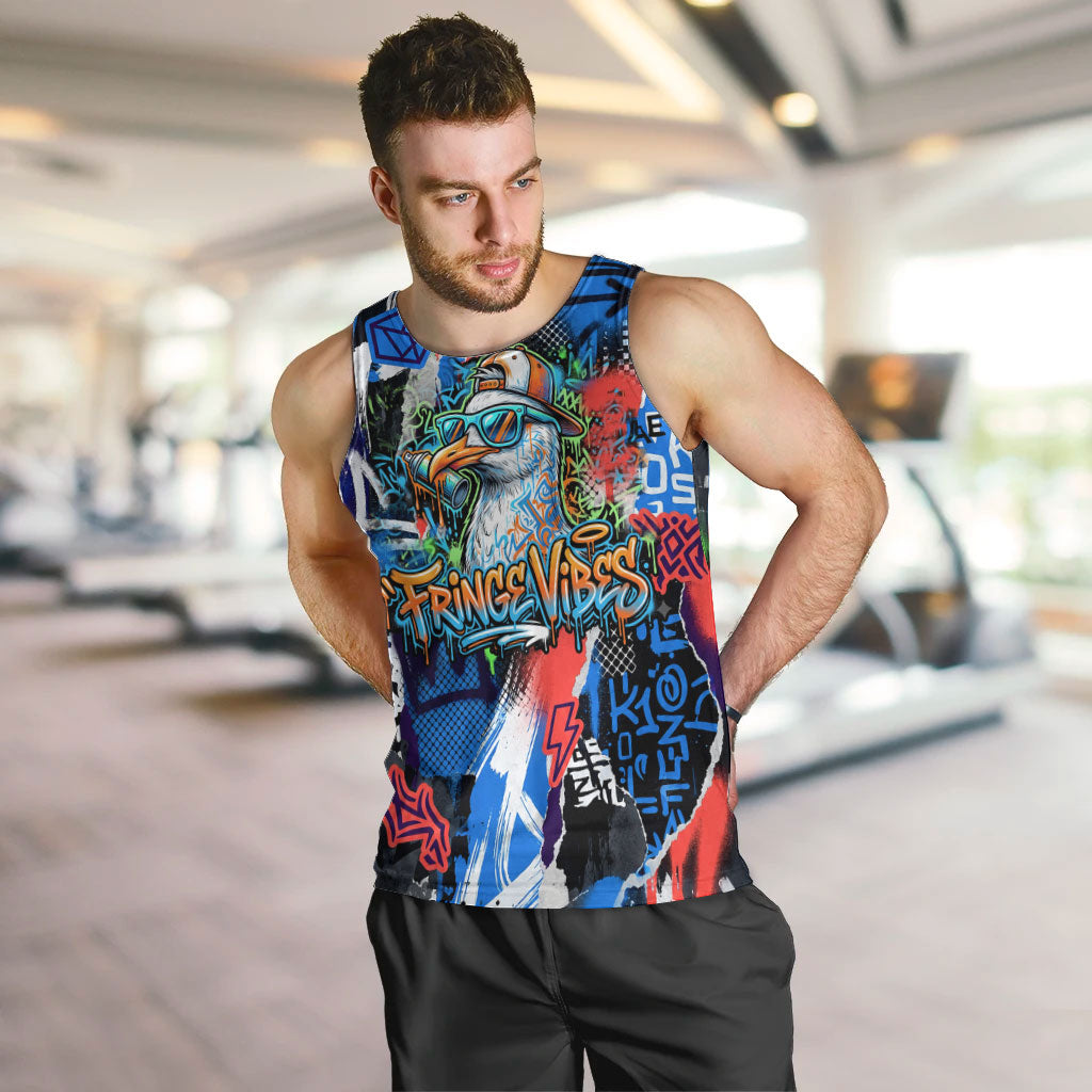 Edinburgh Fringe Festival Men Tank Top Fringe Vibes Graffiti Seagull Scotland Bagpipes Street Art