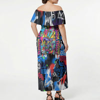 Edinburgh Fringe Festival Off Shoulder Maxi Dress Fringe Vibes Graffiti Seagull Scotland Bagpipes Street Art