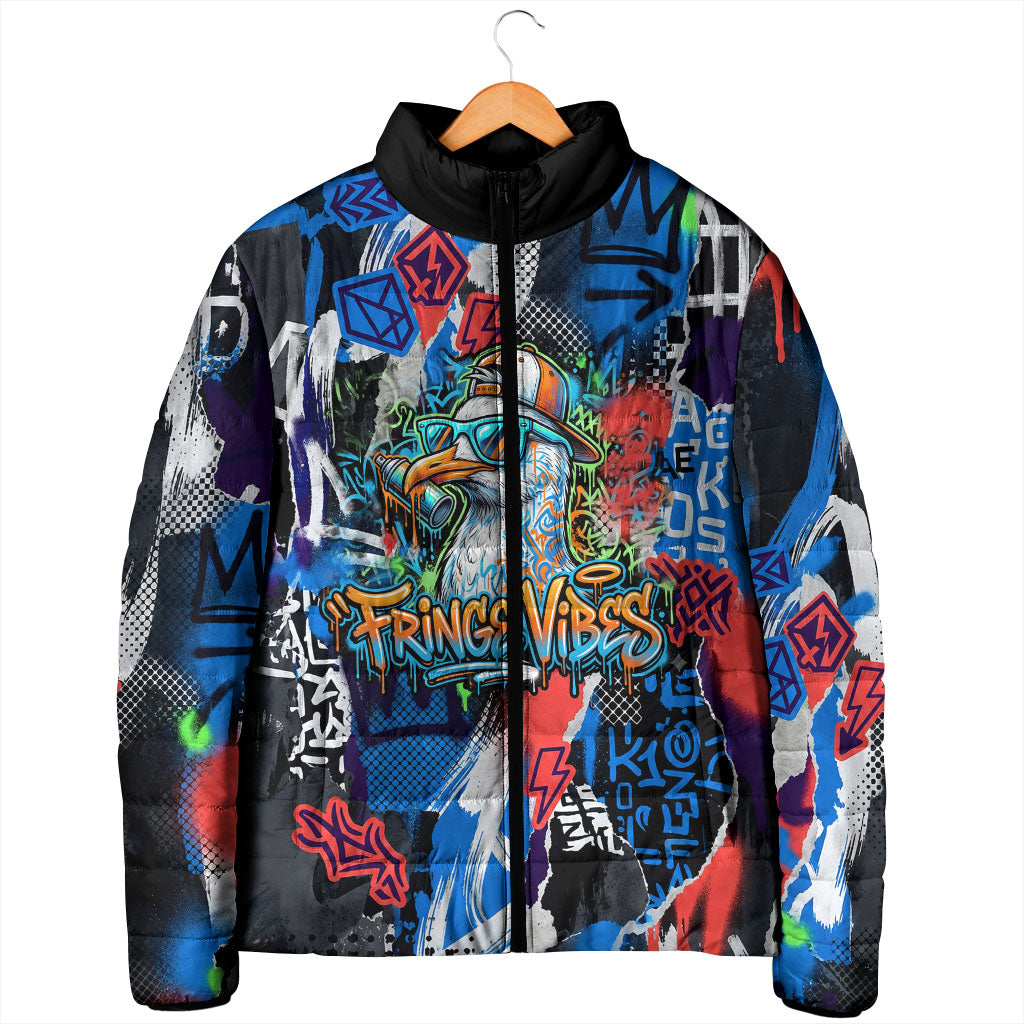 Edinburgh Fringe Festival Padded Jacket Fringe Vibes Graffiti Seagull Scotland Bagpipes Street Art