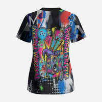 Edinburgh Fringe Festival Scrub Top Fringe Vibes Graffiti Seagull Scotland Bagpipes Street Art