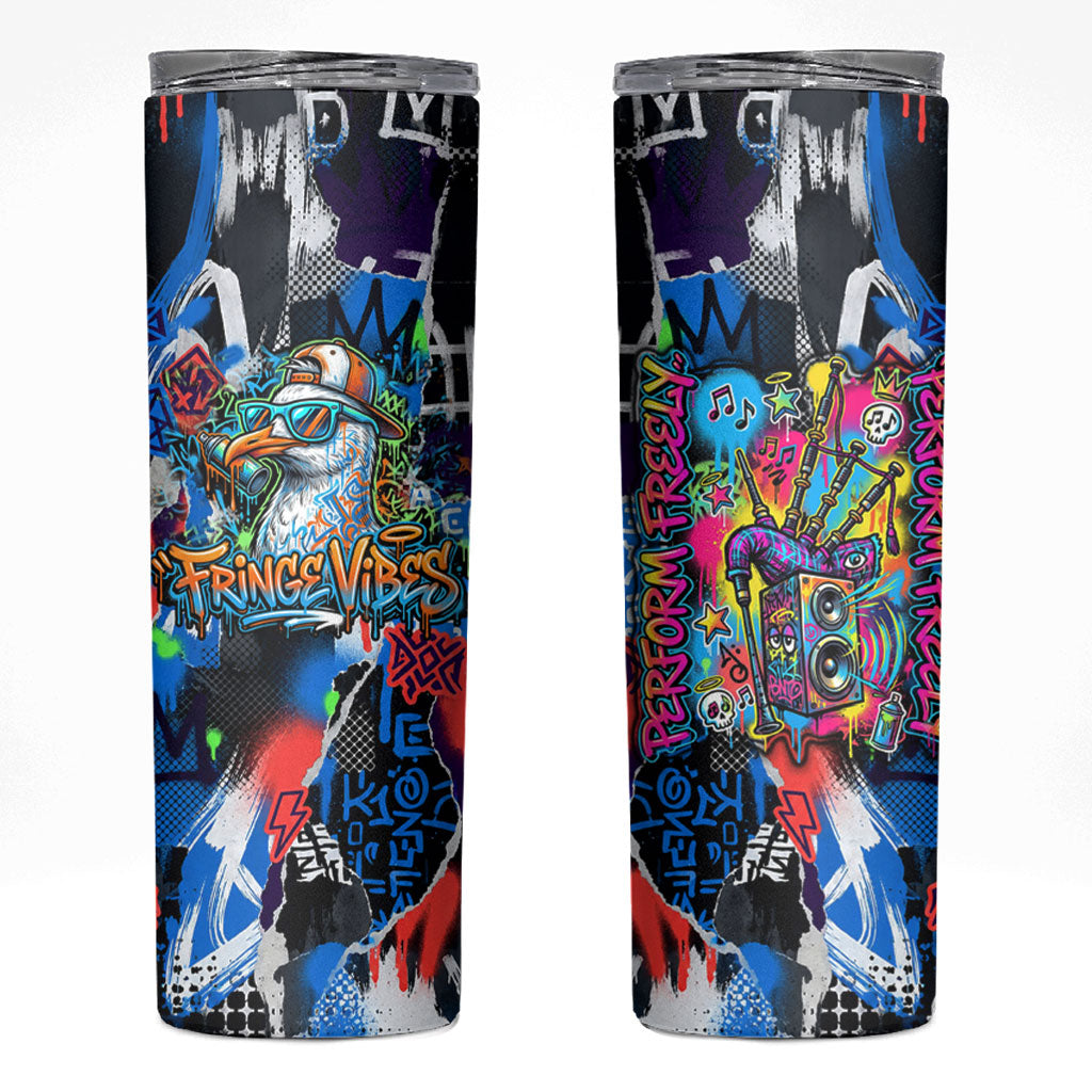 Edinburgh Fringe Festival Skinny Tumbler Fringe Vibes Graffiti Seagull Scotland Bagpipes Street Art