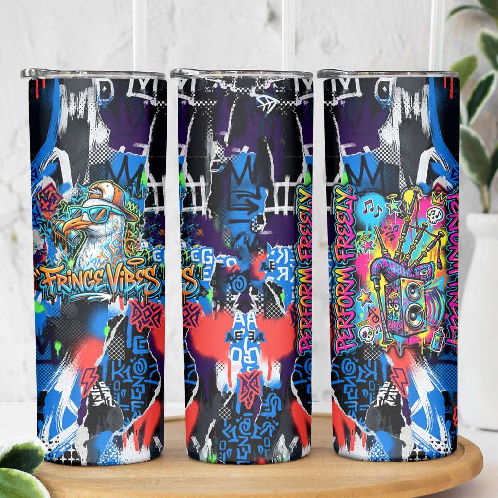 Edinburgh Fringe Festival Skinny Tumbler Fringe Vibes Graffiti Seagull Scotland Bagpipes Street Art