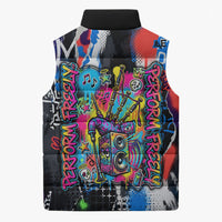 Edinburgh Fringe Festival Sleeveless Puffer Jacket Fringe Vibes Graffiti Seagull Scotland Bagpipes Street Art