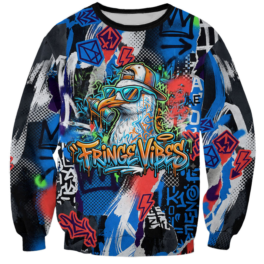 Edinburgh Fringe Festival Sweatshirt Fringe Vibes Graffiti Seagull Scotland Bagpipes Street Art