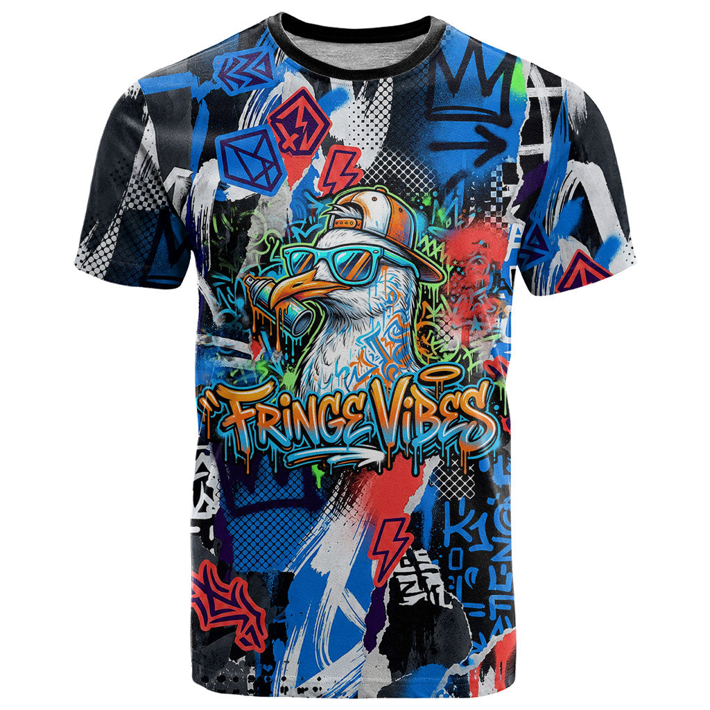 Edinburgh Fringe Festival T Shirt Fringe Vibes Graffiti Seagull Scotland Bagpipes Street Art