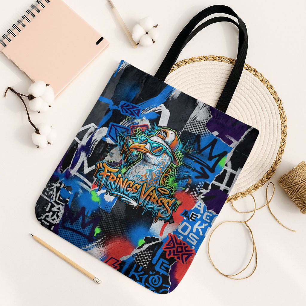 Edinburgh Fringe Festival Tote Bag Fringe Vibes Graffiti Seagull Scotland Bagpipes Street Art