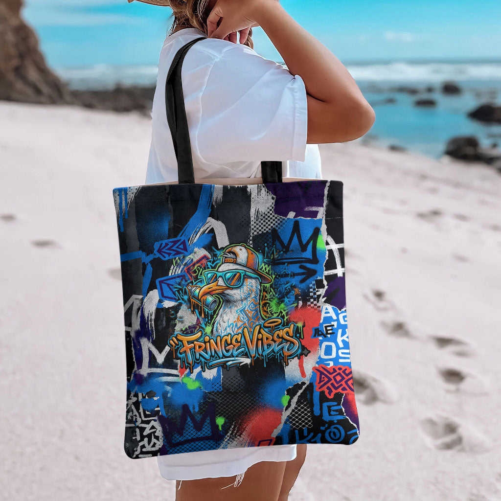 Edinburgh Fringe Festival Tote Bag Fringe Vibes Graffiti Seagull Scotland Bagpipes Street Art