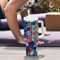 Edinburgh Fringe Festival Tumbler With Handle Fringe Vibes Graffiti Seagull Scotland Bagpipes Street Art