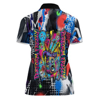 Edinburgh Fringe Festival Women Polo Shirt Fringe Vibes Graffiti Seagull Scotland Bagpipes Street Art