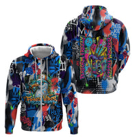 Edinburgh Fringe Festival Zip Hoodie Fringe Vibes Graffiti Seagull Scotland Bagpipes Street Art