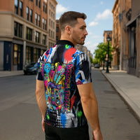 Edinburgh Fringe Festival Zipper Polo Shirt Fringe Vibes Graffiti Seagull Scotland Bagpipes Street Art