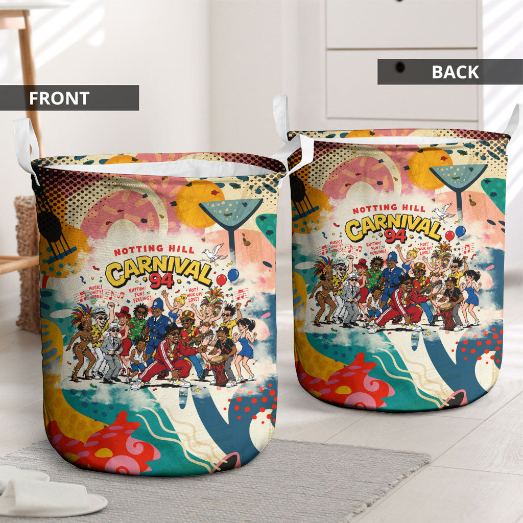 Notting Hill Carnival 94 Laundry Basket Vintage Festival Music Caribbean Dancers Steel Drums Pop Art