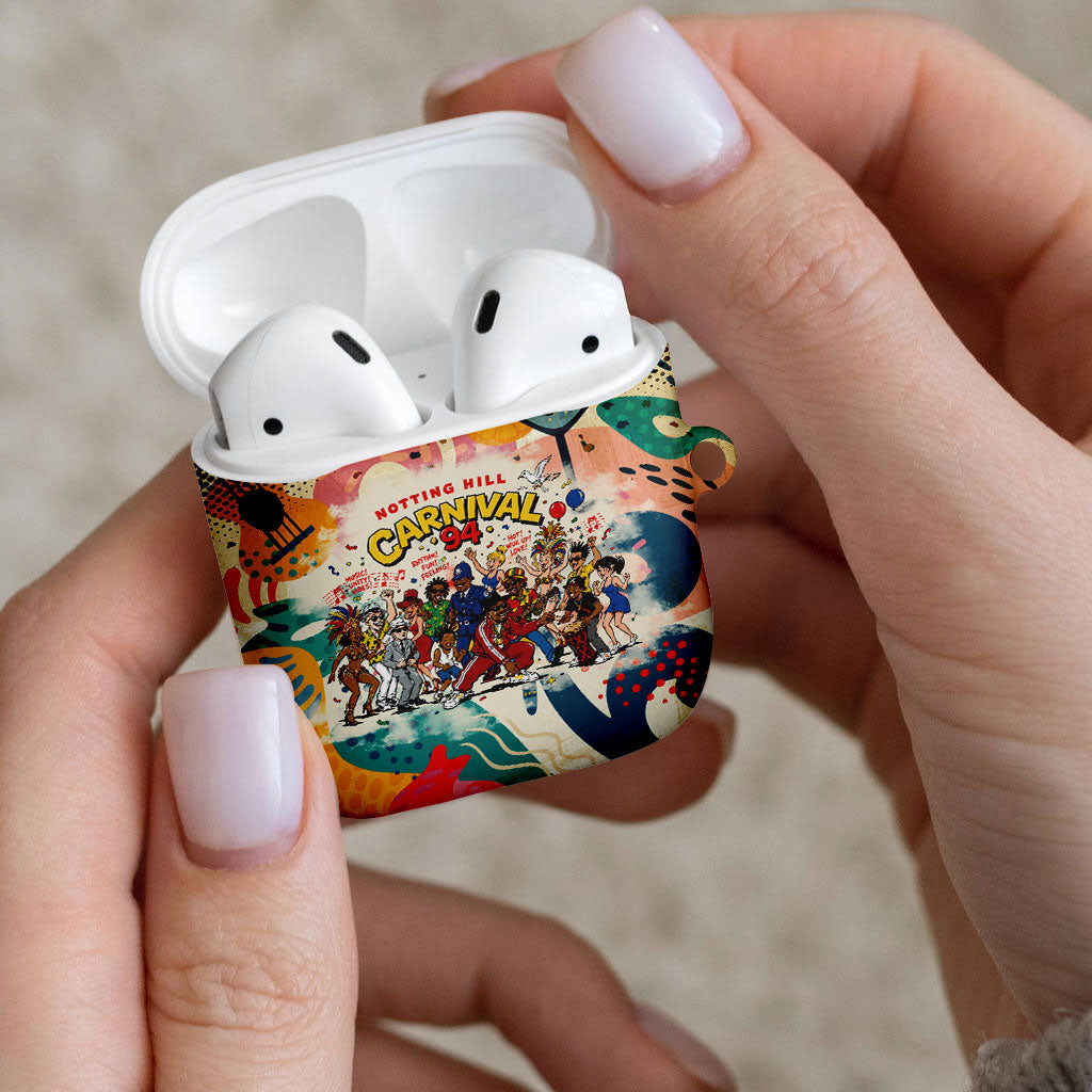 Notting Hill Carnival 94 AirPods Case Vintage Festival Music Caribbean Dancers Steel Drums Pop Art