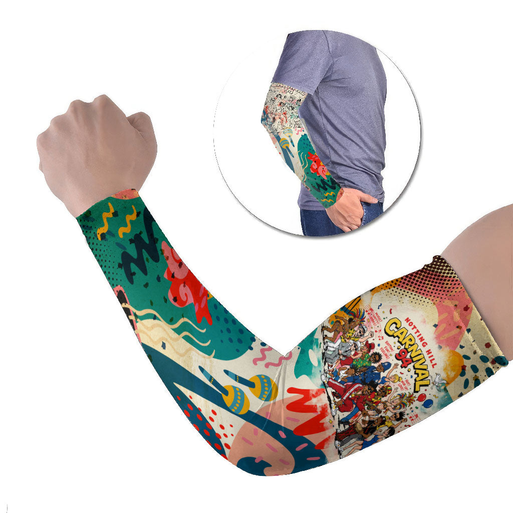 Notting Hill Carnival 94 Arm Sleeves Vintage Festival Music Caribbean Dancers Steel Drums Pop Art