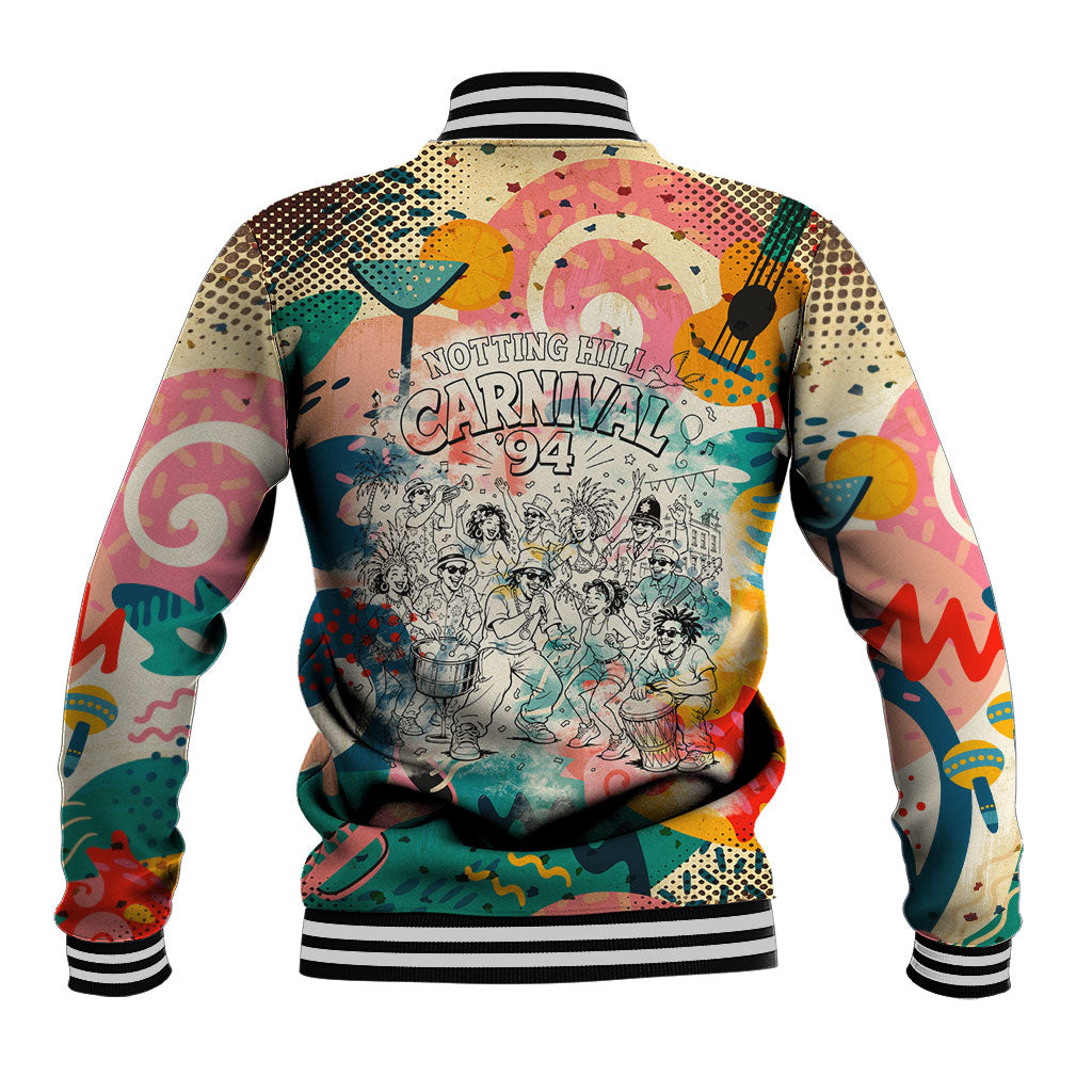 Notting Hill Carnival 94 Baseball Jacket Vintage Festival Music Caribbean Dancers Steel Drums Pop Art