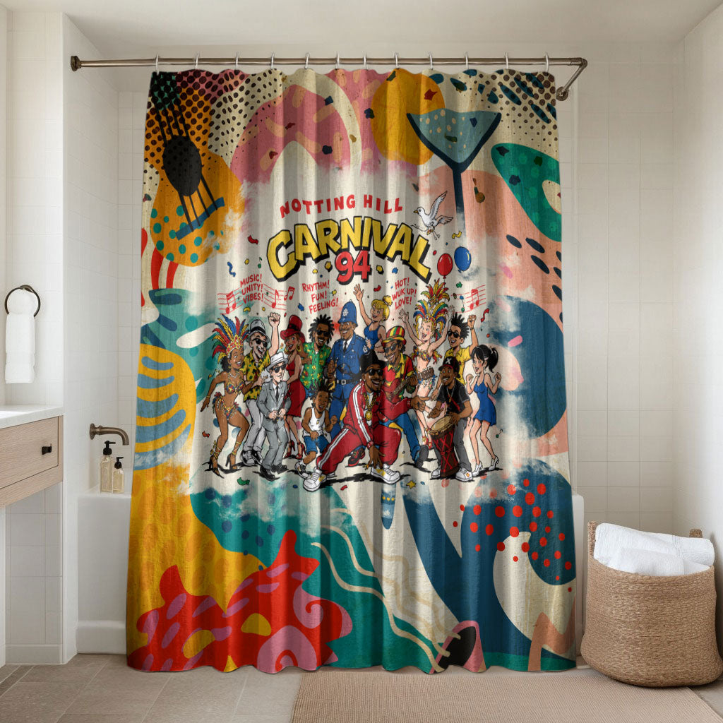 Notting Hill Carnival 94 Bathroom Set Vintage Festival Music Caribbean Dancers Steel Drums Pop Art