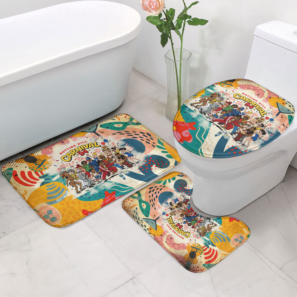 Notting Hill Carnival 94 Bathroom Set Vintage Festival Music Caribbean Dancers Steel Drums Pop Art